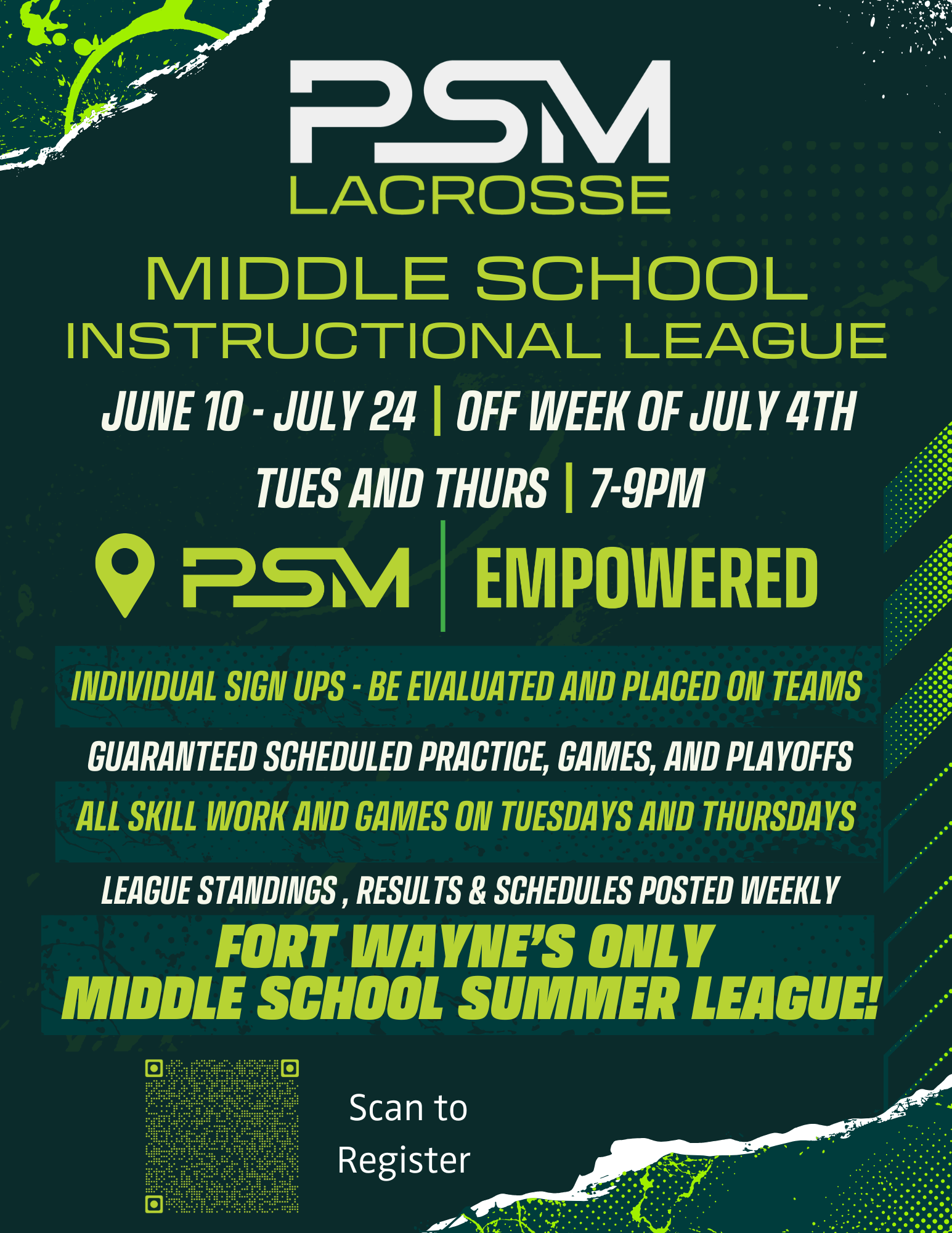 2025 PSM Lacrosse Middle School Instructional League Flyer-2